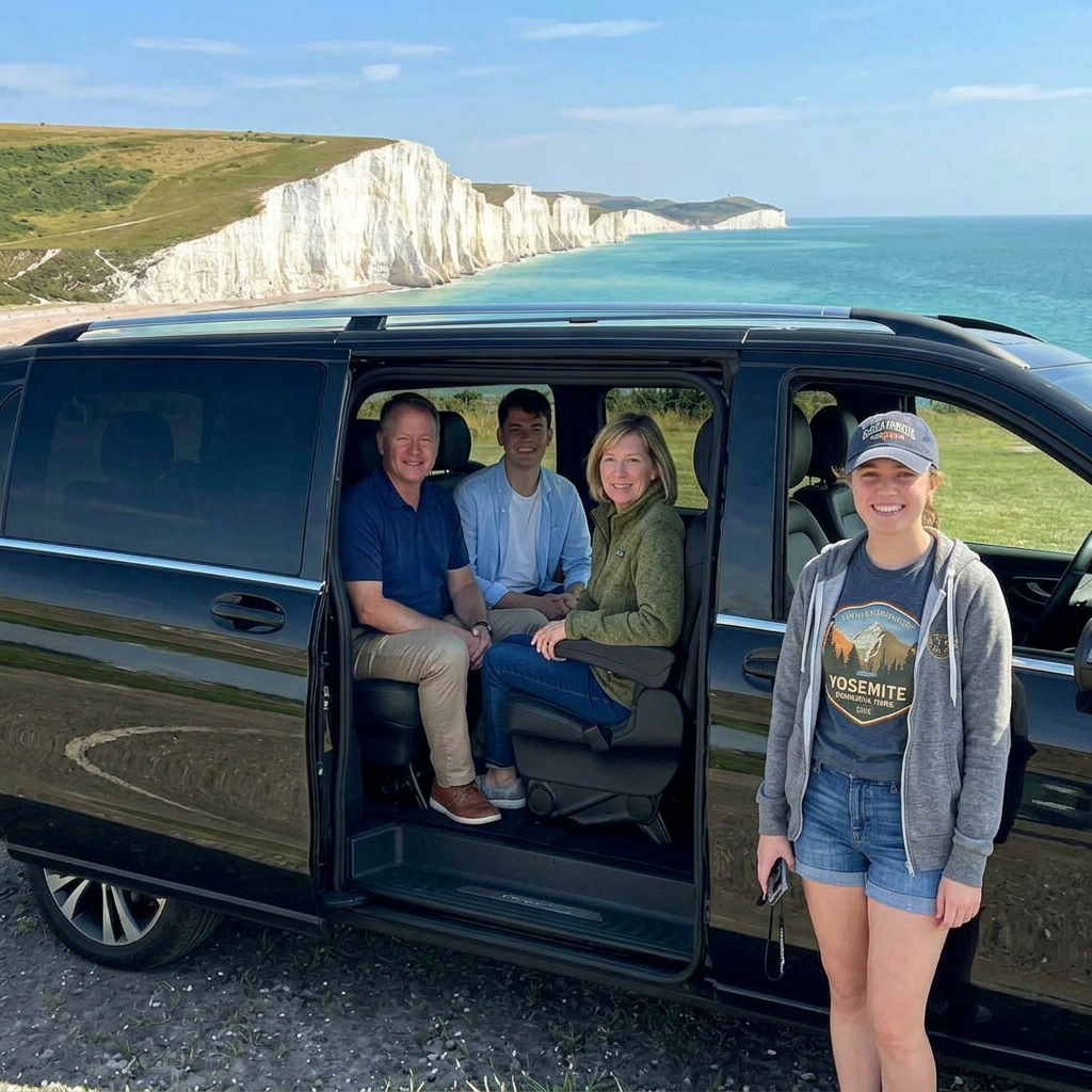 Family at the White Cliffs of Dover