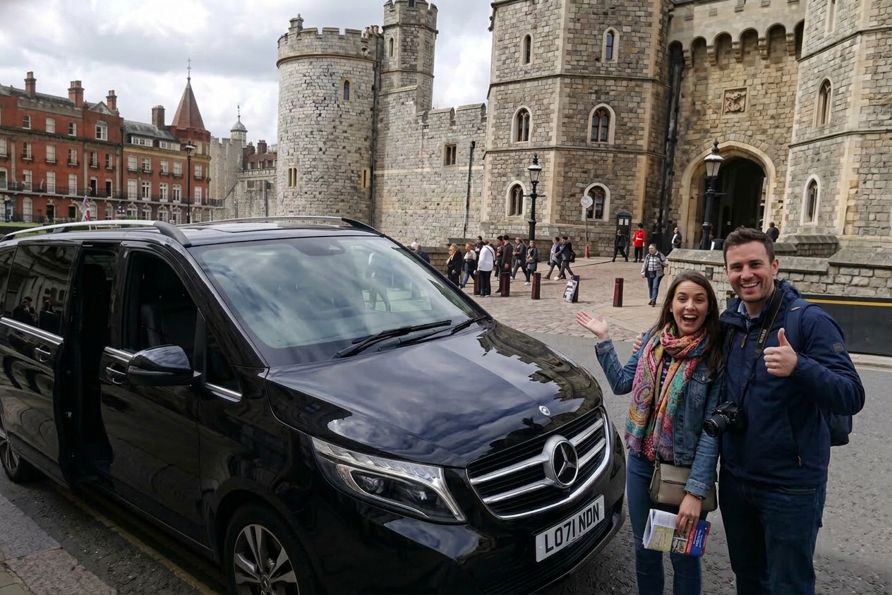 Couple visiting Windsor Castle on a private tour