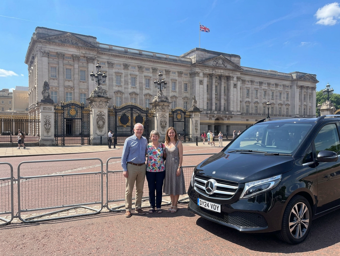 Multi-generational family at Buckingham Palace