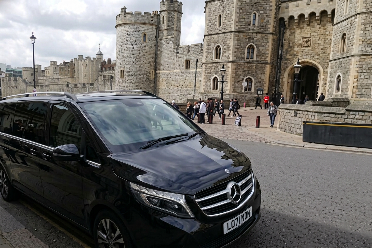 Mercedes V-Class outside Windsor Castle